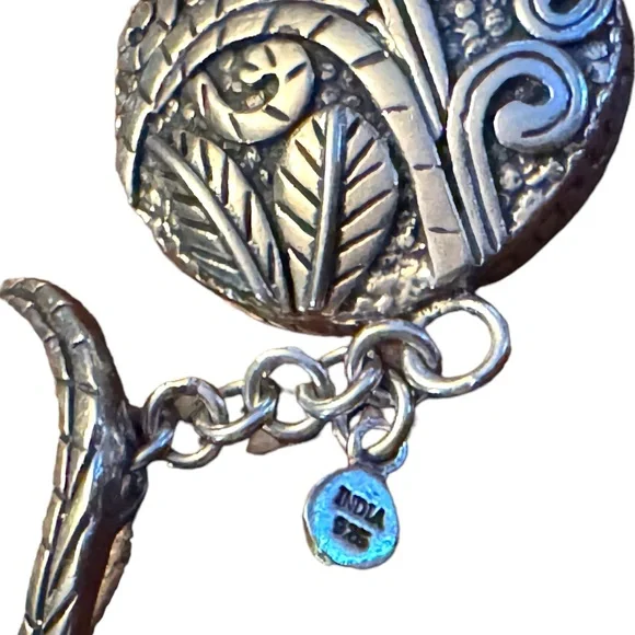 Stunning ornate scroll work design antiqued SILPADA sterling disk link bracelet - Picture 4 of 9